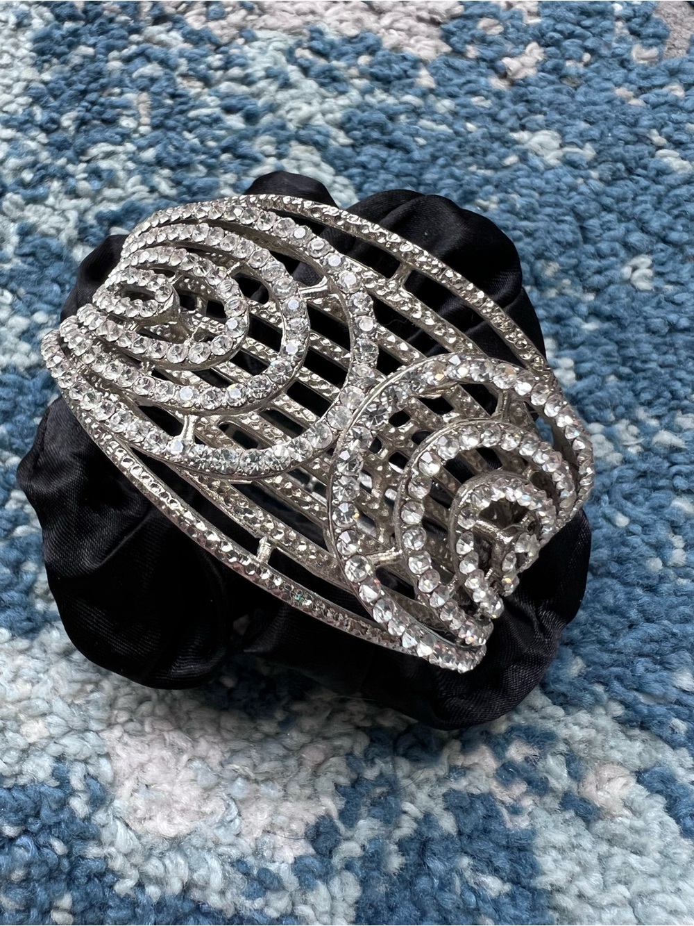 Crystal Rhinestone Cuff Bracelet - Silver Sparkle